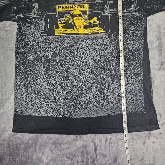 VINTAGE 90's INDYCAR PENNZOIL-HALL/VDS RACING "YELLOW SUBMARINE" AOP T-shirt XXL - Picture 9 of 10